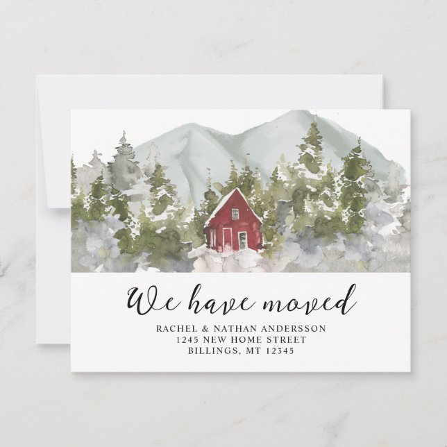 Winter Forest We Have Moved Change of Address Announcement (Front)