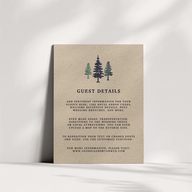 Winter Forest Wedding Guest Details Card (Creator Uploaded)