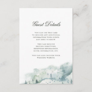 Winter Forest   Wedding Guest Details Enclosure Card