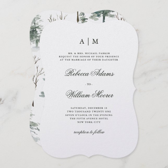 Winter Forest | Wedding Invitation (Front/Back)