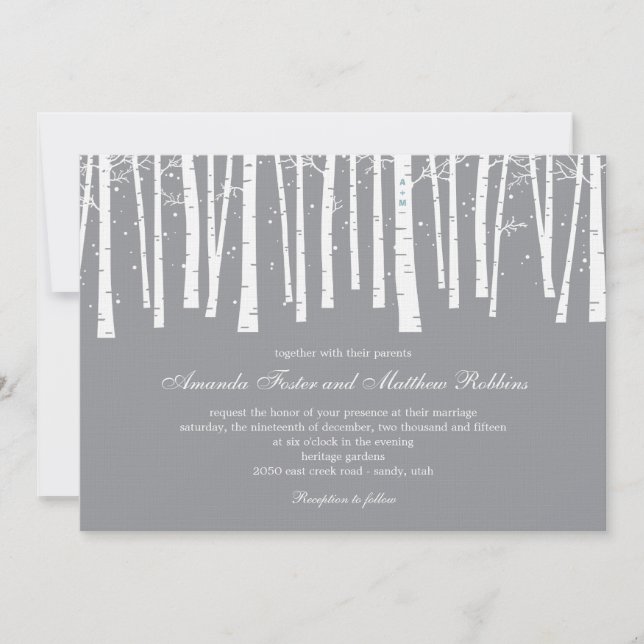 Winter Forest Wedding Invitations (Front)