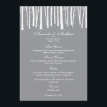 Winter Forest Wedding Menu Card<br><div class="desc">Perfect for winter weddings,  this Winter Forest collection is sure to add a whimsical touch to your wedding celebration. Custom colours available upon request. View the complete Winter Forest Collection at berryberrysweet.com 

View the complete Forest Trees Collection (available in green and orange)</div>