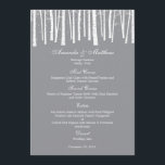 Winter Forest Wedding Menu Card<br><div class="desc">Perfect for winter weddings,  this Winter Forest collection is sure to add a whimsical touch to your wedding celebration. Custom colours available upon request. View the complete Winter Forest Collection at berryberrysweet.com 

View the complete Forest Trees Collection (available in green and orange)</div>