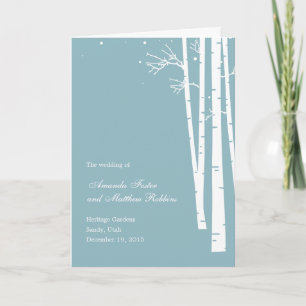 Winter Forest Wedding Program Card