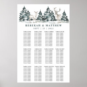 Winter Forest Wonderland with Deer Seating Chart