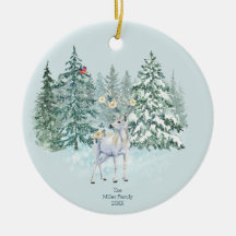 Winter Forest Woodland Deer