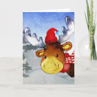 Winter Forest Woodland Friends Deer Illustration