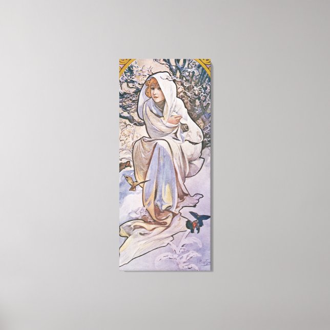 Winter (Four Seasons), Alphonse Mucha Canvas Print (Front)