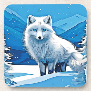 Winter Fox Art Coaster