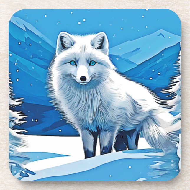 Winter Fox Art Coaster (Front)