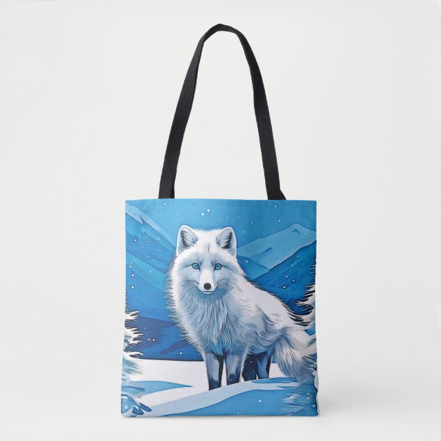 Winter Fox Art Tote Bag (Front)