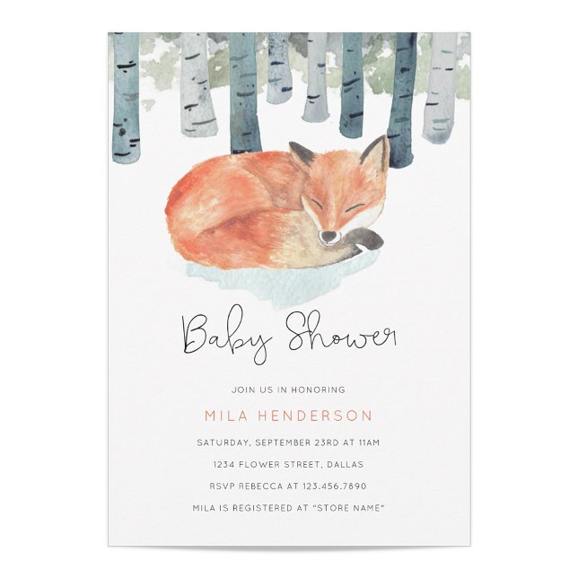 Winter Fox Baby Shower Invitation (Creator Uploaded)