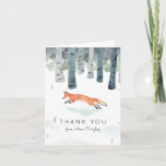 Winter Fox Baby Shower Thank You<br><div class="desc">Hand painted winter watercolor design by Shelby Allison featuring a small orange fox in a snowy forest.</div>