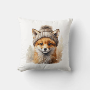 Winter Fox Throw Pillow