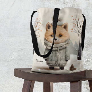 Winter Fox Tote Bag