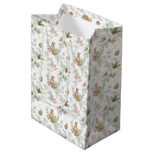 Winter Fox Woodland Forest Cute Medium Gift Bag