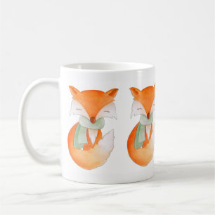 Winter fox wrapped up art mug