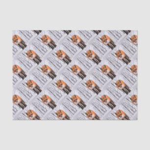 winter fox wrapping paper, woodland gift wrap tissue paper