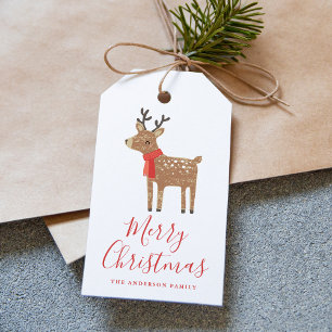 Winter Friends Reindeer Holiday Gift Tags