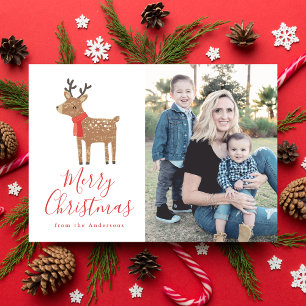 Winter Friends Reindeer Holiday Photo Card