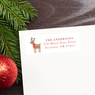 Winter Friends Reindeer Holiday Return Address