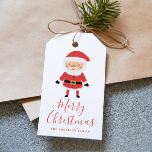 Winter Friends Santa Claus Holiday Gift Tags