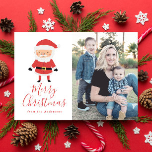 Winter Friends   Santa Claus Holiday Photo Card