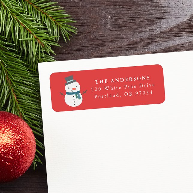 Winter Friends Snowman Holiday Return Address (Creator Uploaded)