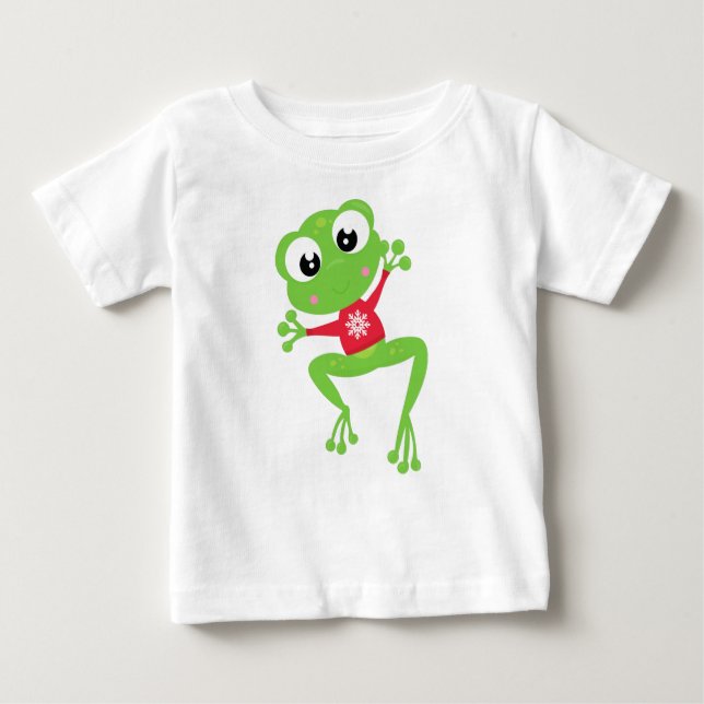 Winter Frog, Cute Frog, Green Frog, Sweater (Front)