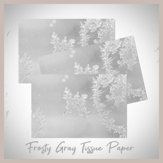 Winter Frost and Snow Flakes Silvery Grey Tissue Paper (Creator Uploaded)
