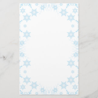 Winter Frost Ice Crystal Borders Christmas Letter Stationery