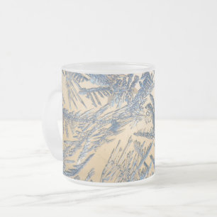 Winter frost  ice crystal silver gold frosted glass coffee mug
