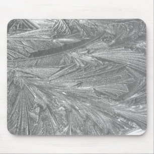 Winter Frost in Black and White Mouse Pad