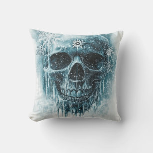 Winter Frost Skull Cushion