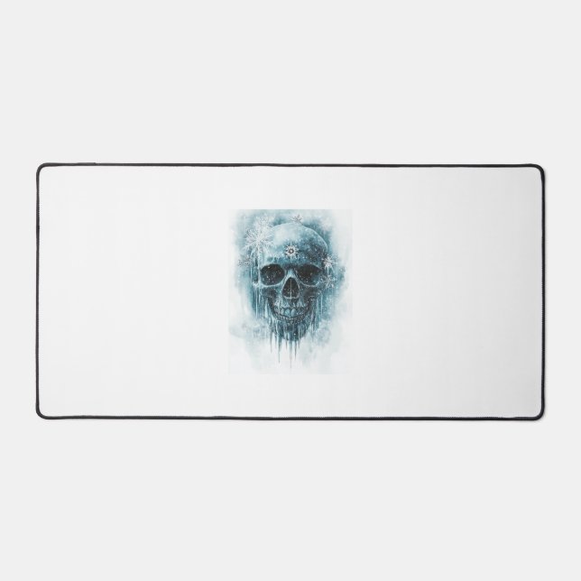 Winter Frost Skull Desk Mat (Front)
