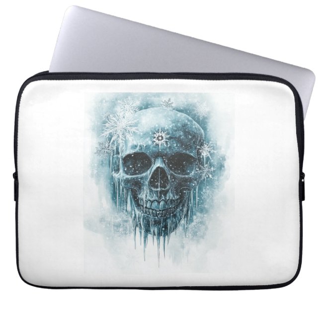 Winter Frost Skull Laptop Sleeve (Front)
