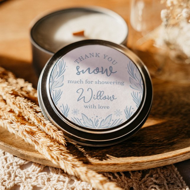 Winter Frost Snowflake Baby Shower Baby It's Cold Classic Round Sticker (Creator Uploaded)