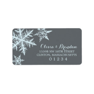 Winter Frost Snowflakes Address Label