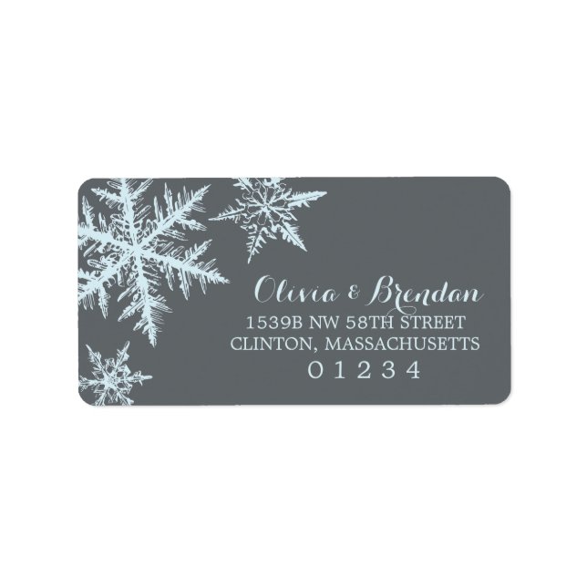 Winter Frost Snowflakes | Address Label (Front)