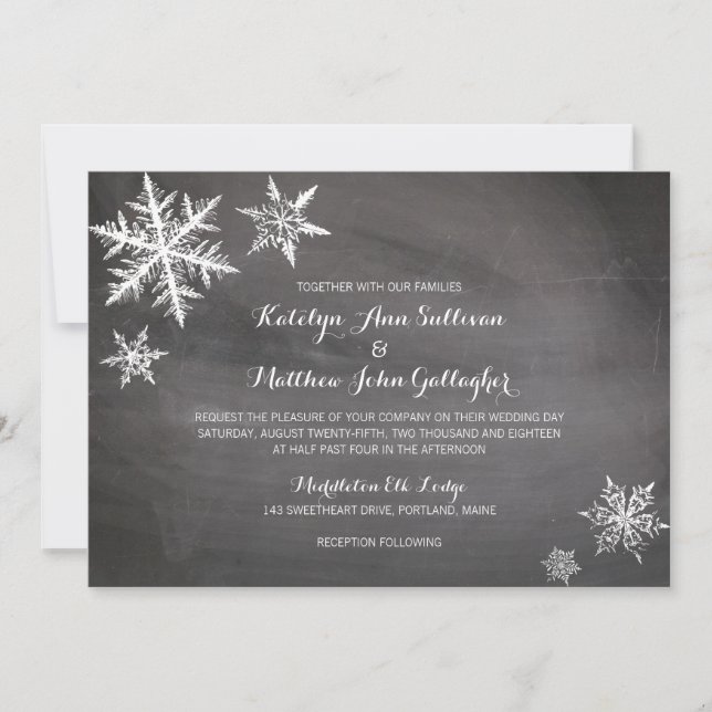 Winter Frost Snowflakes | Wedding Invitation (Front)