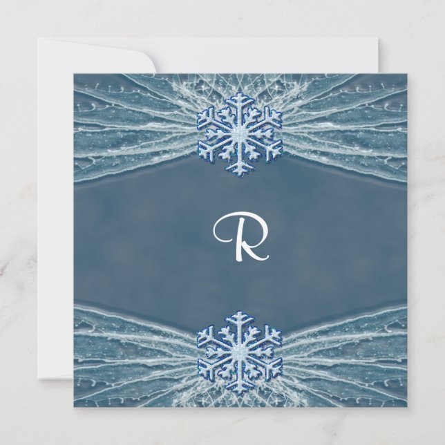 Winter Frost & Snowflakes Wedding Invitation (Front)