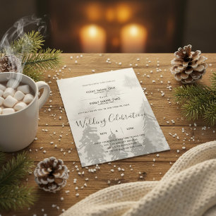 Winter frosty wedding invitation