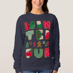 Winter Fun Christmas Cookies Red Green Holiday Sweatshirt