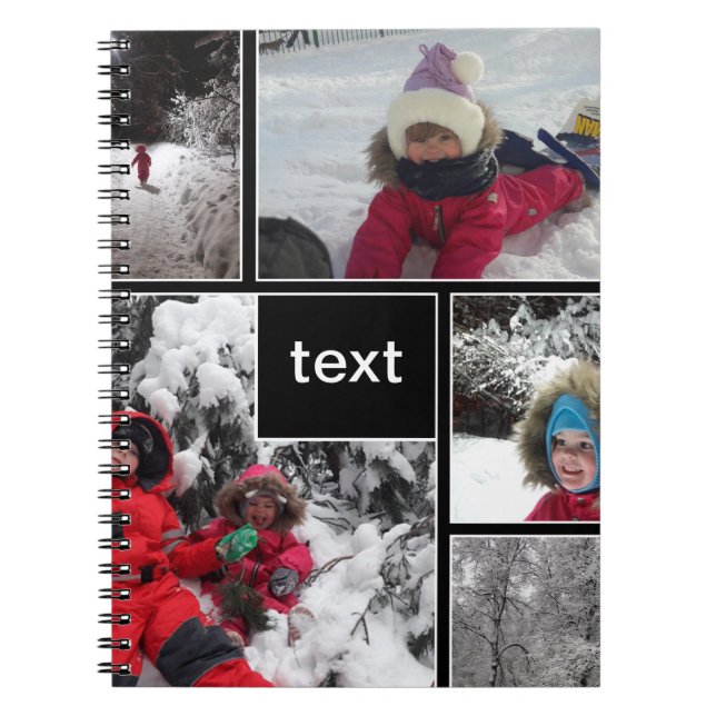 Winter fun kids games snow customisable text perso notebook (Front)