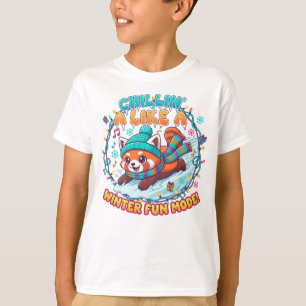 Winter Fun Mode Red Panda T-Shirt