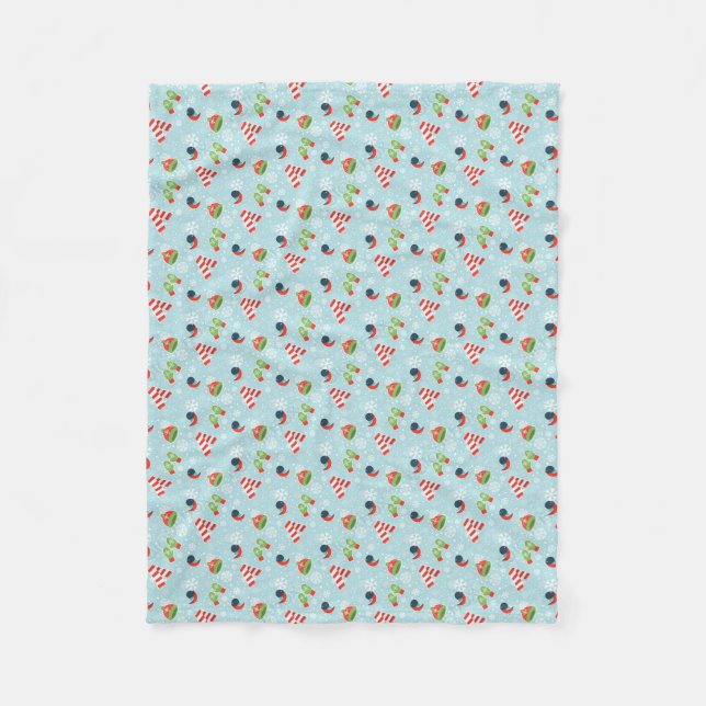 Winter Fun Pattern Fleece Blanket (Front)