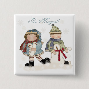 Winter Fun T-shirts and gifts 15 Cm Square Badge