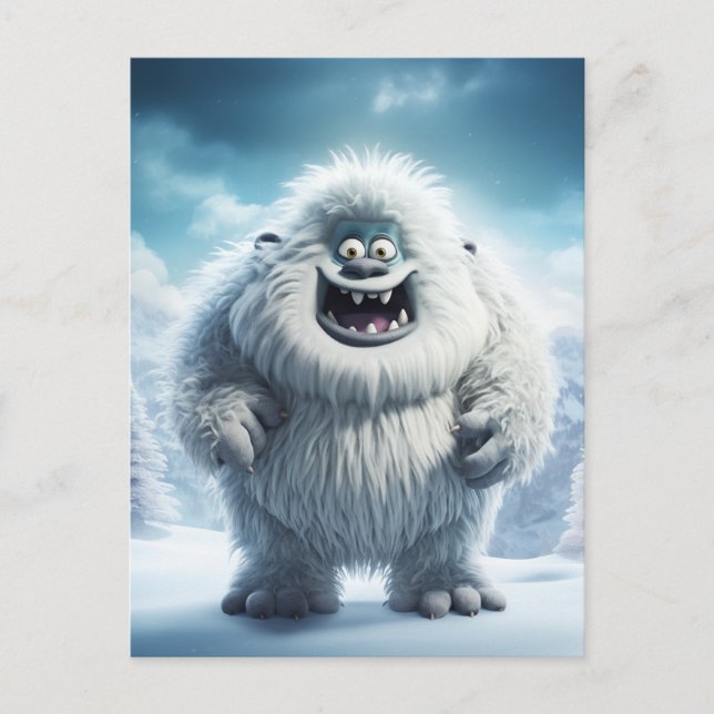 Winter Fun Yeti Postcard (Front)