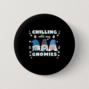 Winter, Funny Nordic Christmas Gnomes 6 Cm Round Badge
