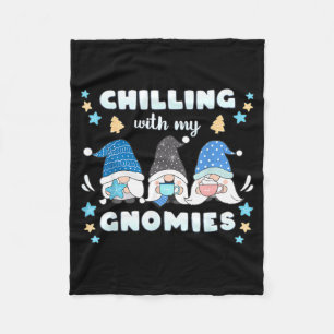 Winter, Funny Nordic Christmas Gnomes  Fleece Blanket